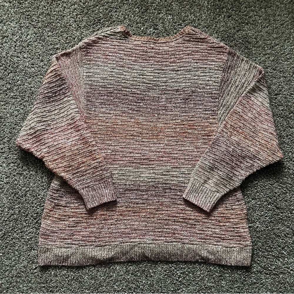 J. Jill Pure Jill Multicolored Textured Pink Ombre Crewneck Knit Sweater XL Tall - Picture 7 of 7